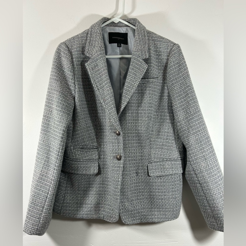Banana Republic Women's Gray Tweed Blazer